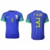 Brasil Thiago Silva #3 Bortedrakt VM 2022 Korte ermer